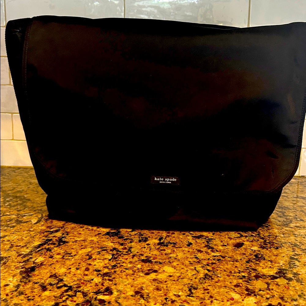 Kate Spade New York Womens Nylon Messenger‎ Crossbody Handbag Large Black